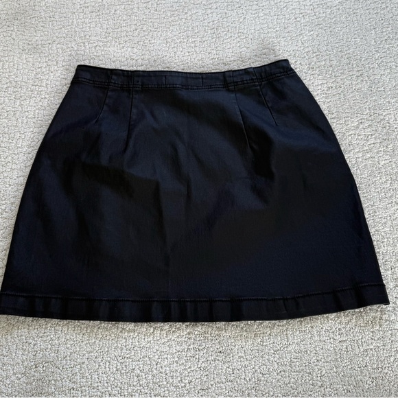 Indigo rising black pleather skirt large mini size medium career office easter - Picture 4 of 9